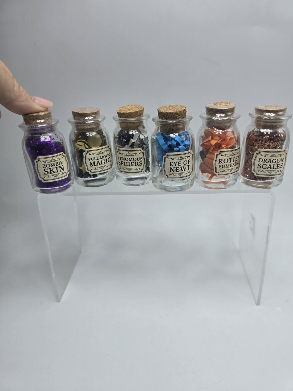 Mini Potion Bottles Halloween Bullseyes Playground Lot of 6 Jars